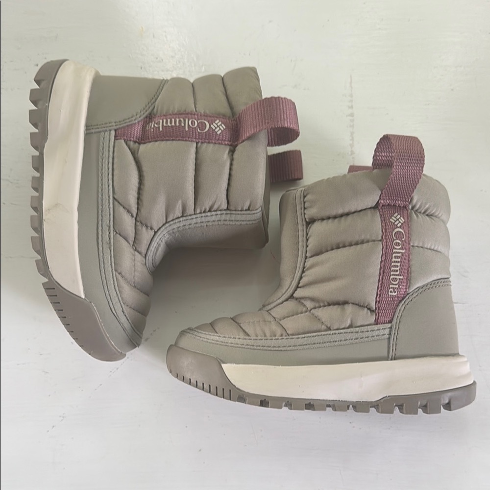 Columbia Kids' Tan and Pink Winter Boots